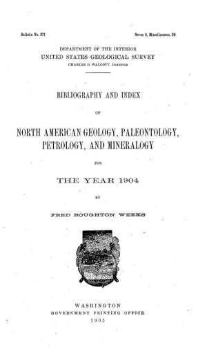 North American Geology, Paleontology, Petrology, and Mineralogy