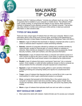 Malware Tip Card