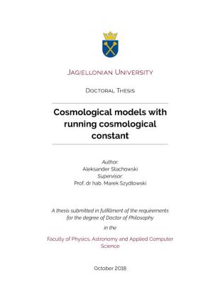 Cosmological Models with Running Cosmological Constant