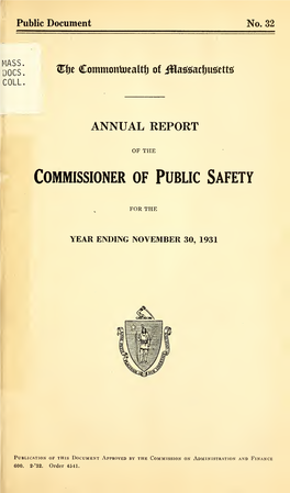 Annual Report of the Commissioner Of