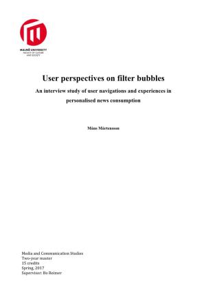 User Perspectives on Filter Bubbles