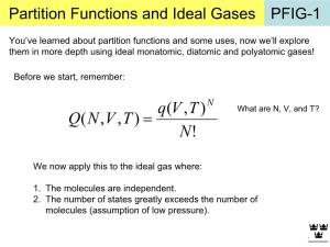 Partition Functions and Ideal Gases PFIG-1