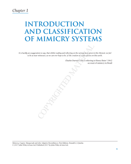 Introduction and Classification of Mimicry Systems