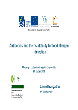 Antibodies and Their Suitability for Food Allergen Detection