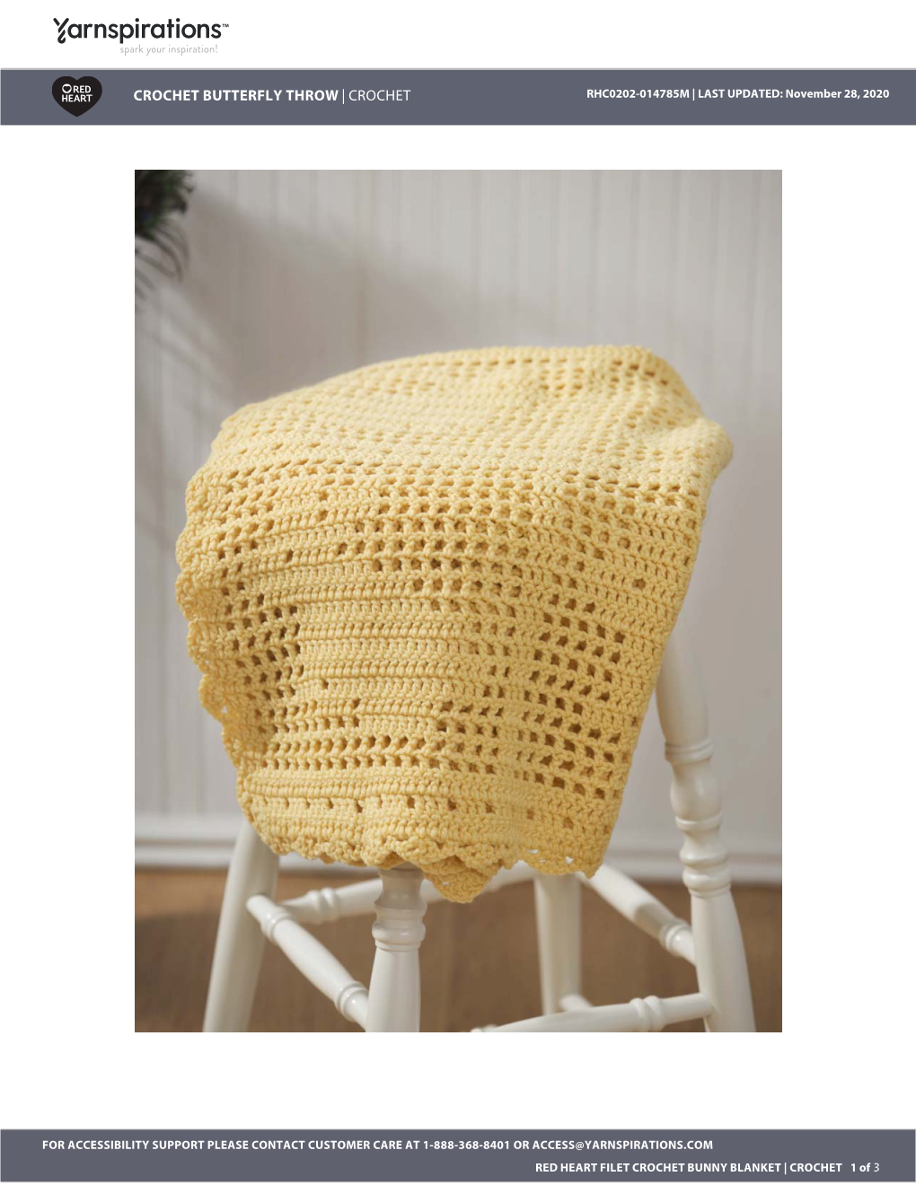 CROCHET BUTTERFLY THROW | CROCHET RHC0202-014785M | LAST UPDATED: November 28, 2020