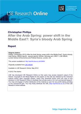 Syria's Bloody Arab Spring