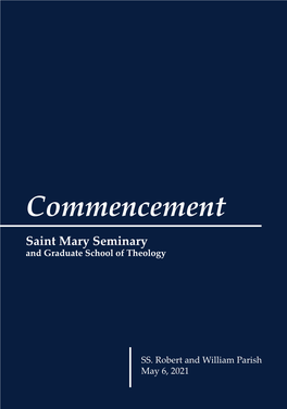 Commencement Saint Mary Seminary and Graduate School of Theology