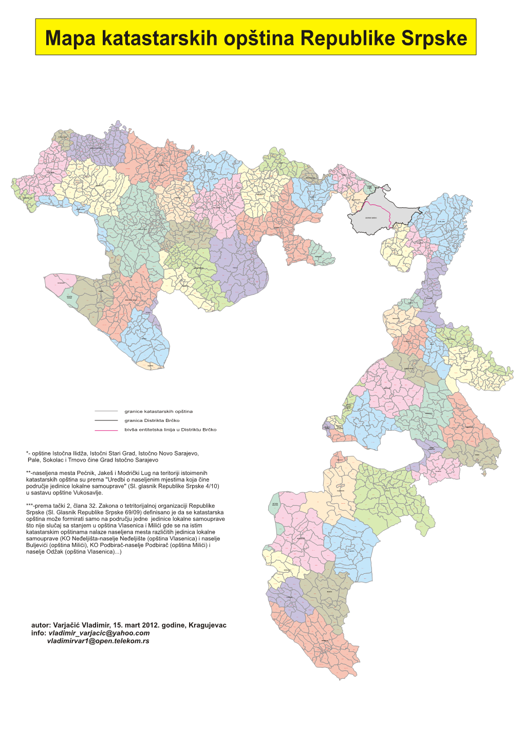 Mapa Katastarskih Opština Republike Srpske