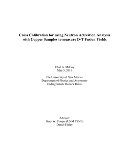 Cross Calibration for Using Neutron Activation Analysis with Copper Samples to Measure D-T Fusion Yields