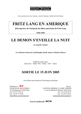 Fritz Lang En Amerique