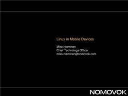 Linux in Mobile Devices