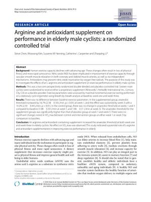 Arginine and Antioxidant Supplement on Performance in Elderly Male
