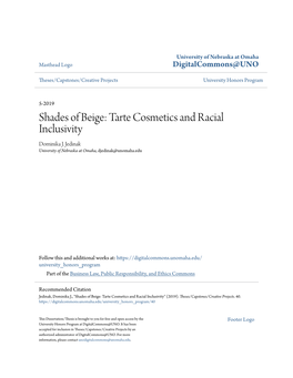 Shades of Beige: Tarte Cosmetics and Racial Inclusivity Dominika J