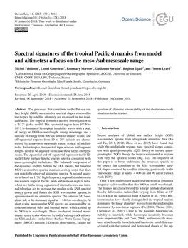 Spectral Signatures of the Tropical Pacific Dynamics from Model And