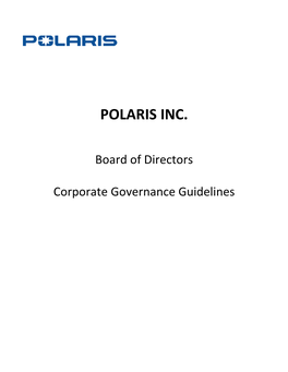 Corporate Governance Guidelines