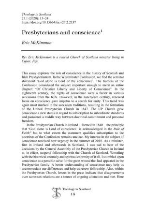 Presbyterians and Conscience1