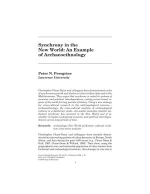 Synchrony in the New World: an Example of Archaeoethnology
