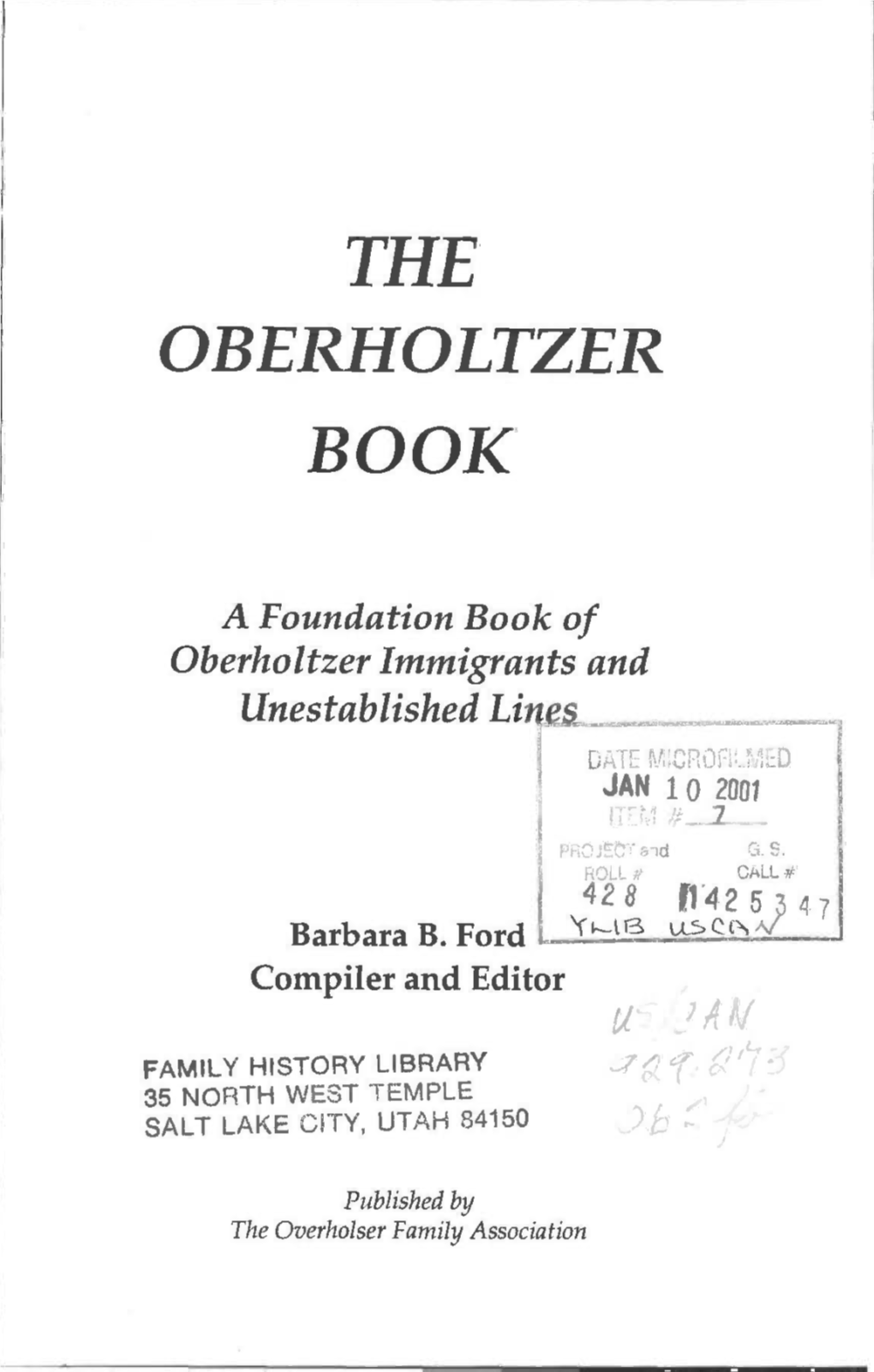 The Oberholtzer Book