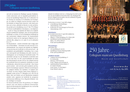 250 Jahre Collegium Musicum Quedlinburg