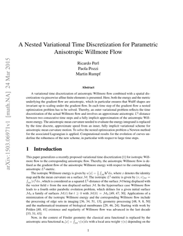 A Nested Variational Time Discretization for Parametric Anisotropic Willmore Flow