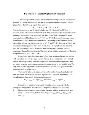 9-Double Displacement Reactions