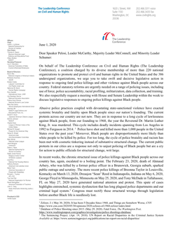 Coalition Letter to House and Senate Leadership On