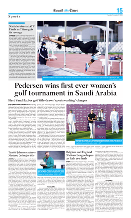 Pedersen Wins First Ever Women's Golf Tournament in Saudi Arabia