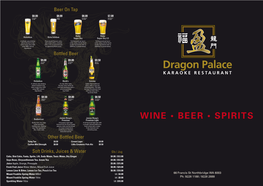 Dragon Palace KARAOKE RESTAURANT WINE • BEER