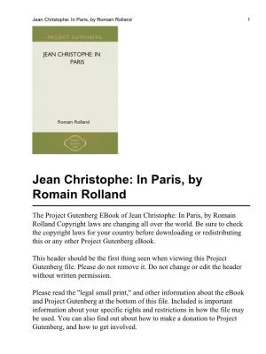 Jean Christophe: in Paris, by Romain Rolland 1