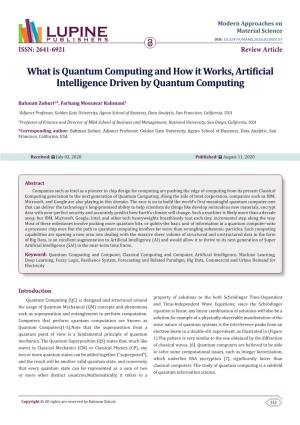 What Is Quantum Computing and How It Works, Artificial Intelligence Driven by Quantum Computing