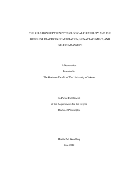 The Relation Between Psychological Flexibility and the Buddhist