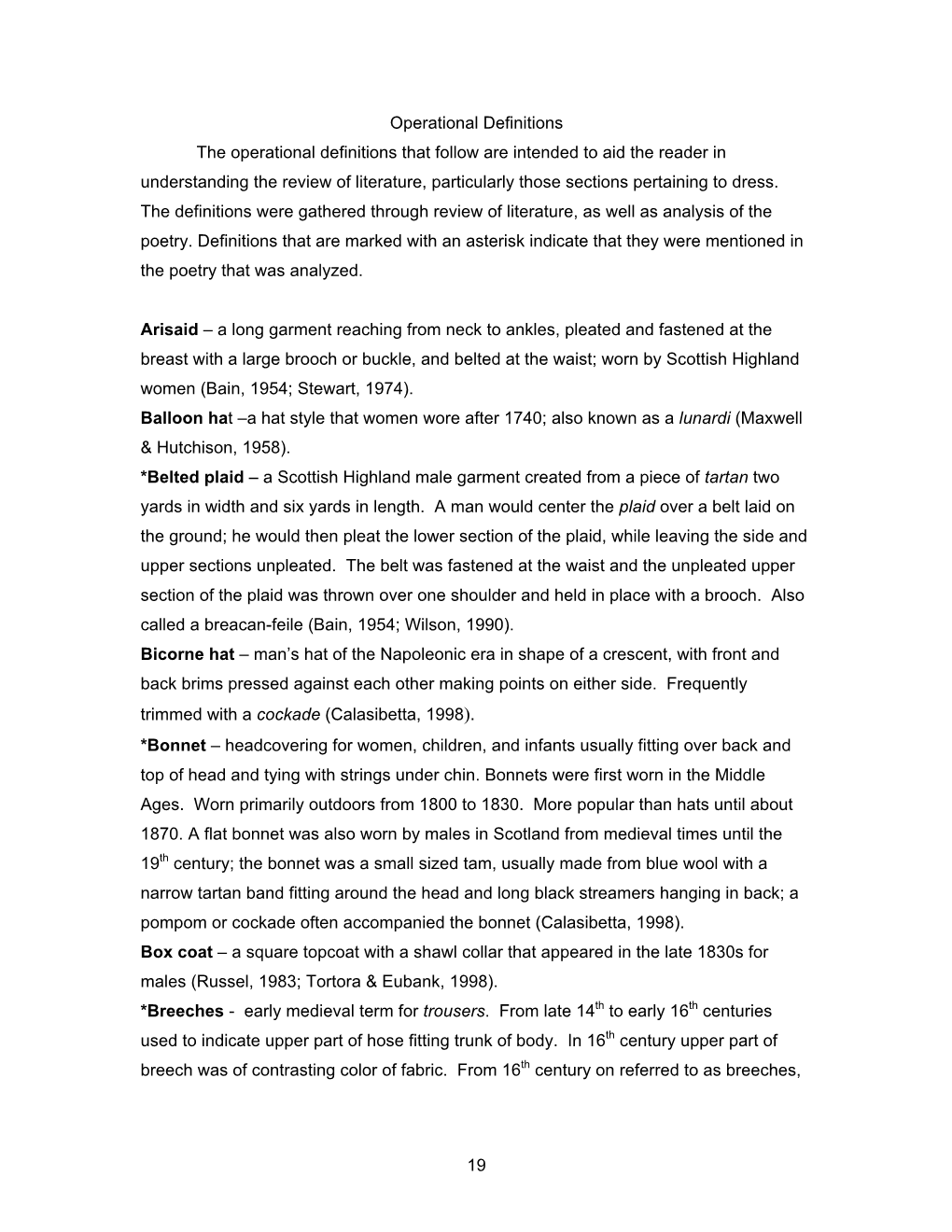 Operational Definitions