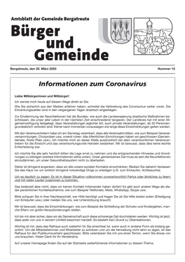 Informationen Zum Coronavirus