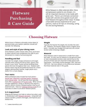 Flatware Purchasing & Care Guide