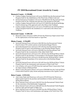 2008 Recreational Grant Awards by County