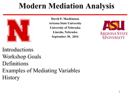 Modern Mediation Analysis
