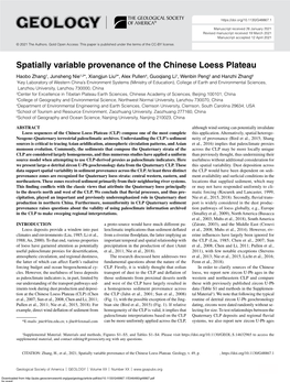 Spatially Variable Provenance of the Chinese Loess Plateau