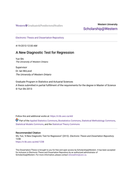 A New Diagnostic Test for Regression