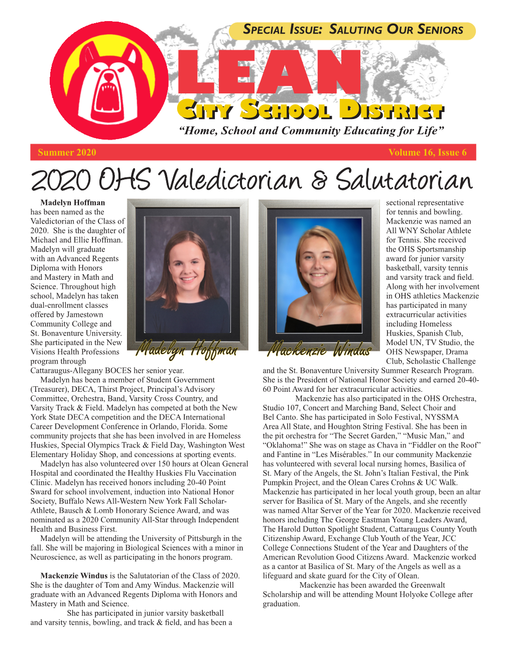 2020 OHS Valedictorian & Salutatorian