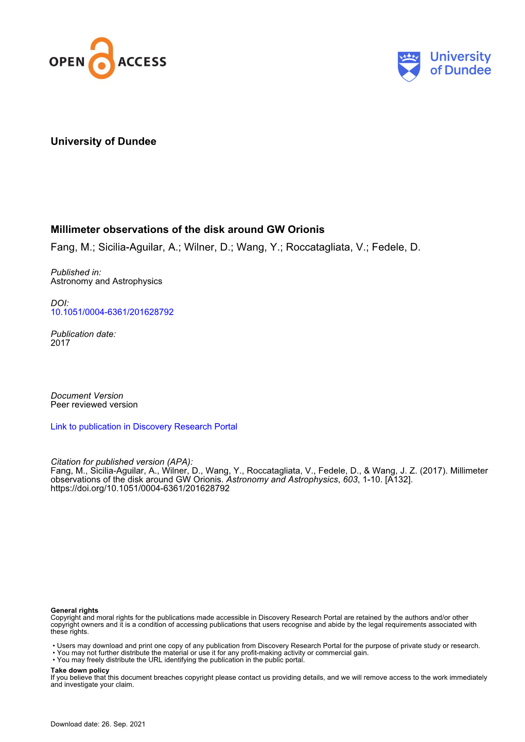 University of Dundee Millimeter Observations of the Disk Around GW