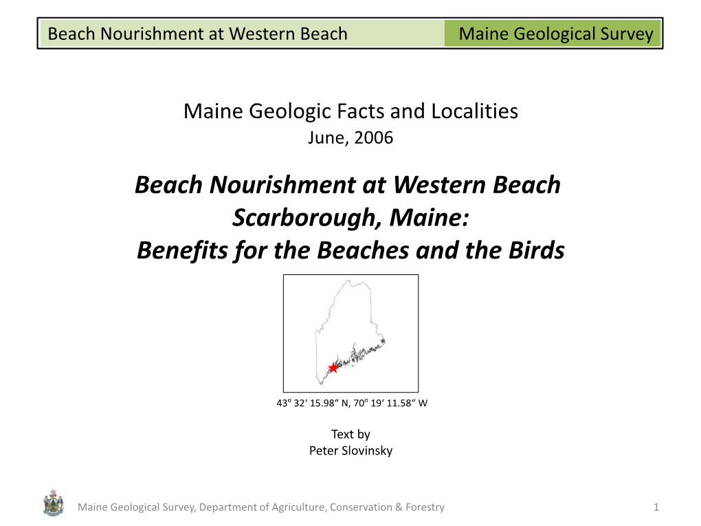 Beach Nourishment at Western Beach, Scarborough, Maine