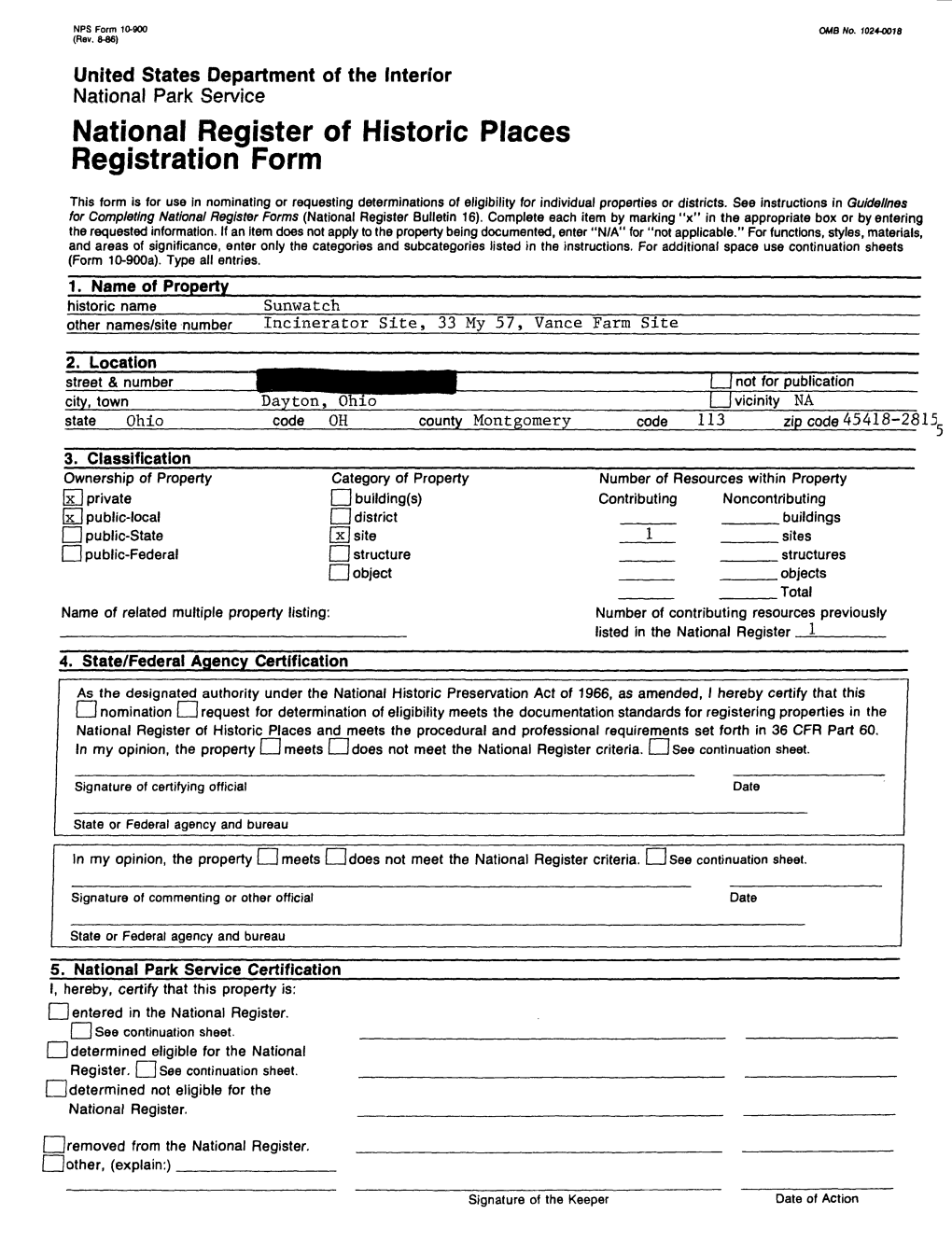 National Register of Historic Places Continuation Sheet