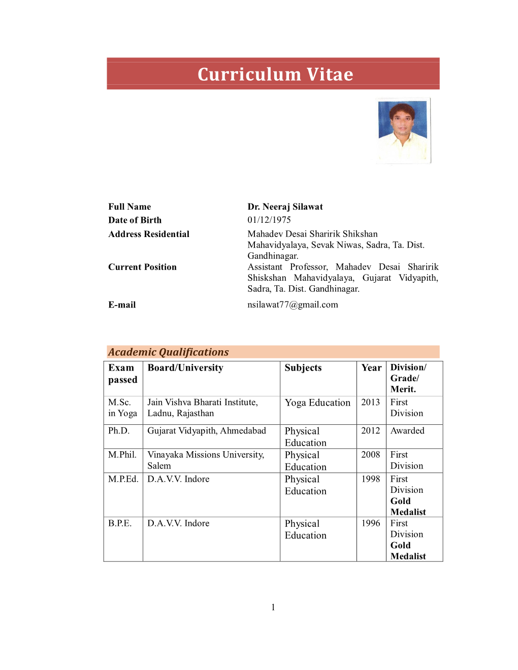 Curriculum Vitae