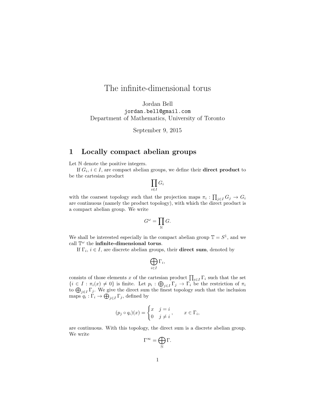 The Infinite-Dimensional Torus