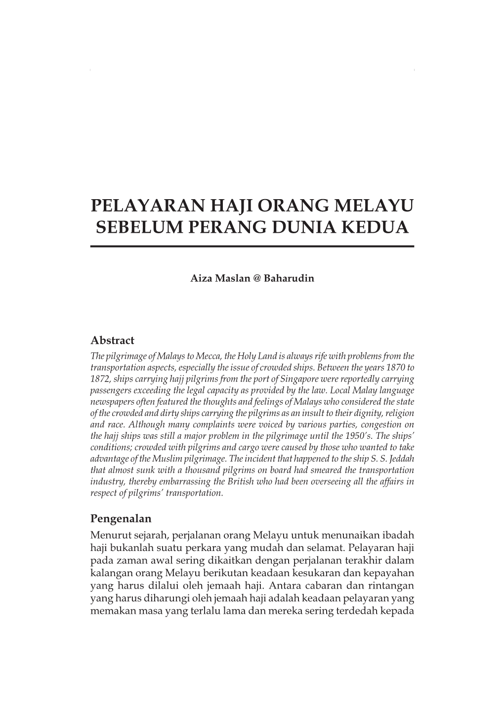 Pelayaran Haji Orang Melayu Sebelum Perang Dunia Kedua 41