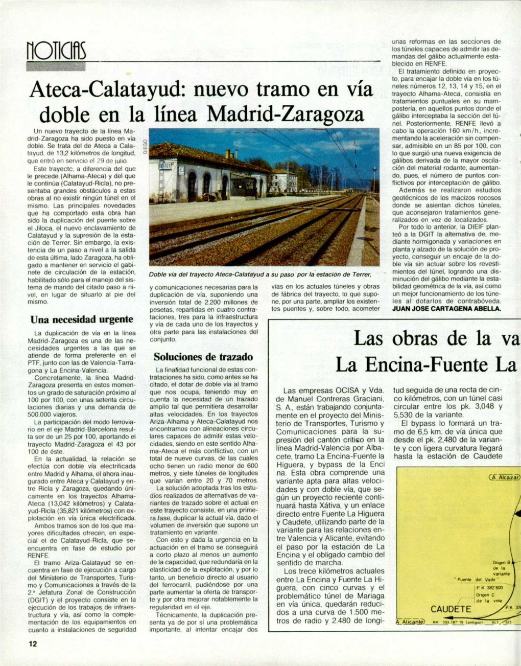 N011cifls Ateca-Calatayud: Nuevo Tramo En Vía Doble En La Línea