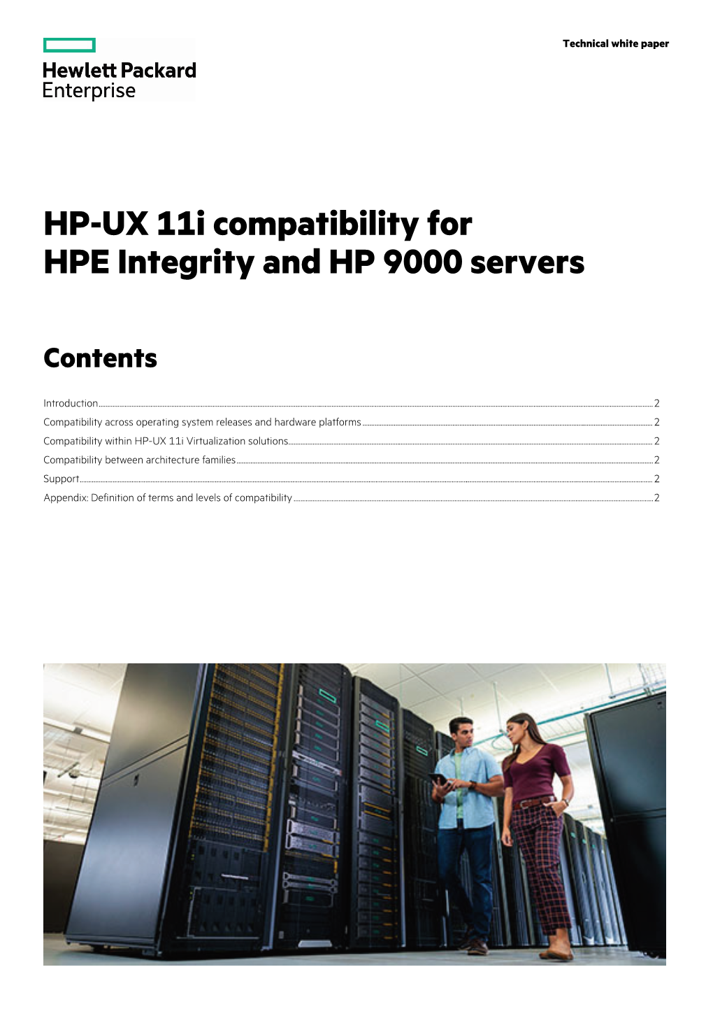 HP-UX 11I Compatibility for HPE Integrity and HP 9000 Servers