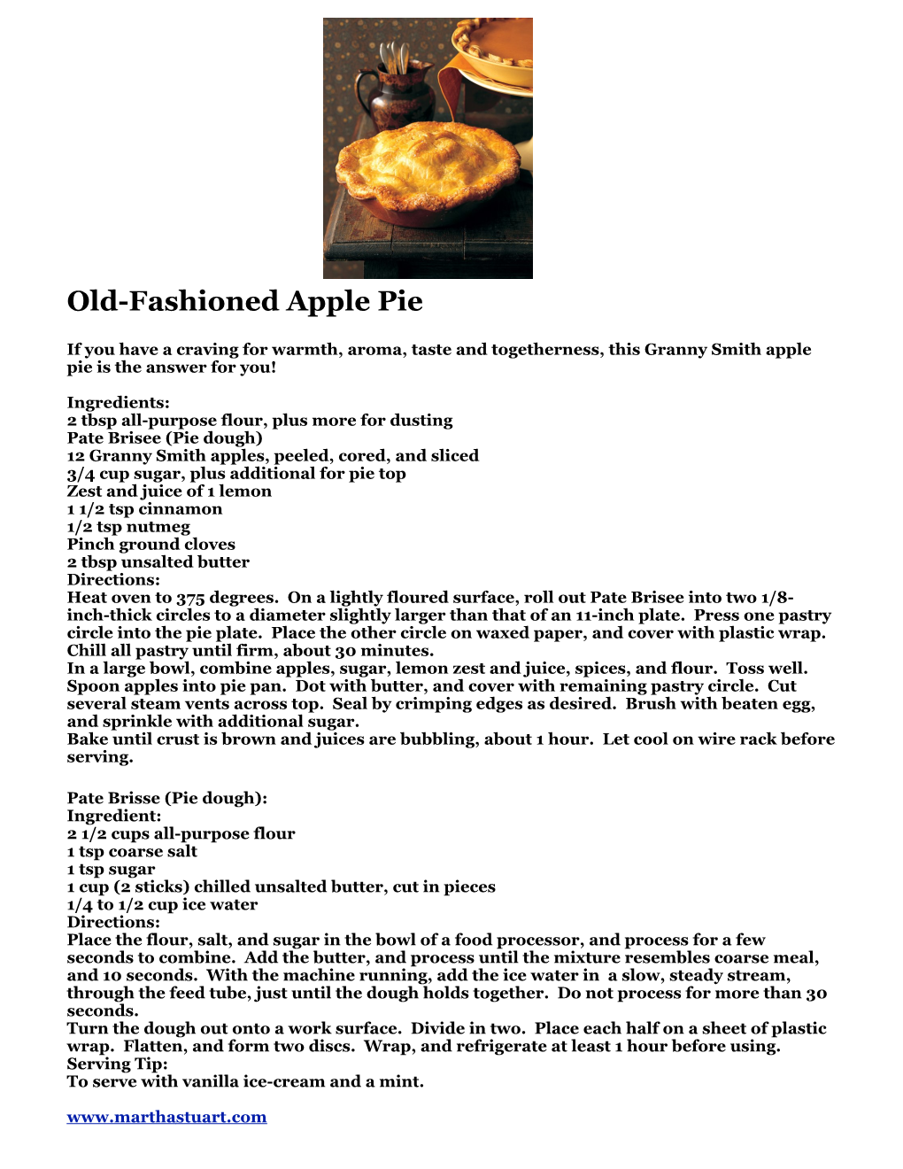 Apple Pie Granny Smith Recipe