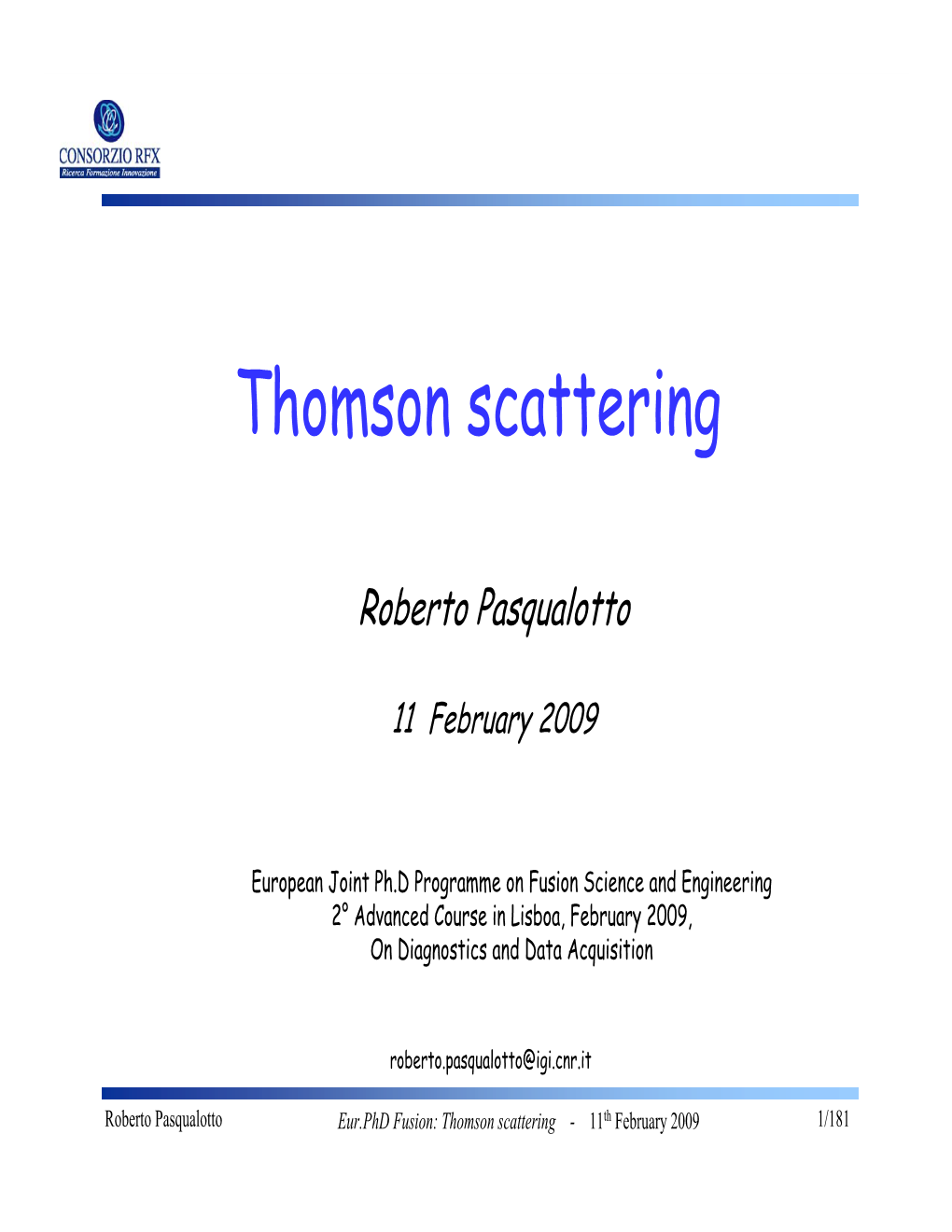 Thomson Scattering