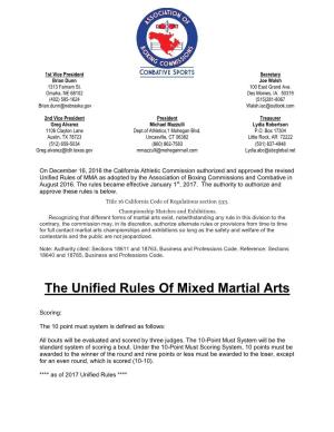 Unified Rules of MMA 2017
